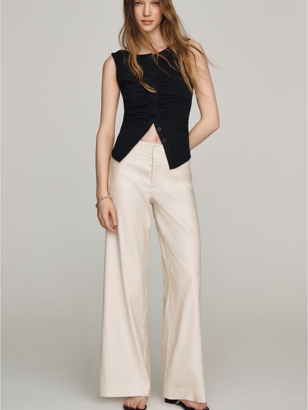 Anthropologie Linen Blend High Rise Wide Leg Pants NWT